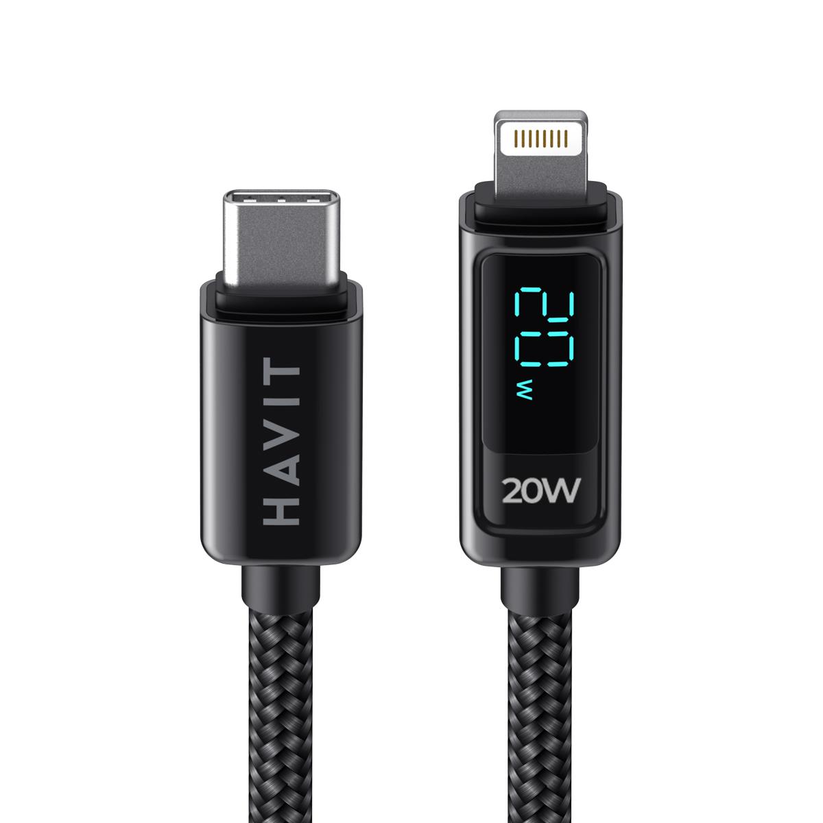 Havit CB6246 PD30W Type-C to Lightning (Iphone) Göstergeli Şarj Kablosu