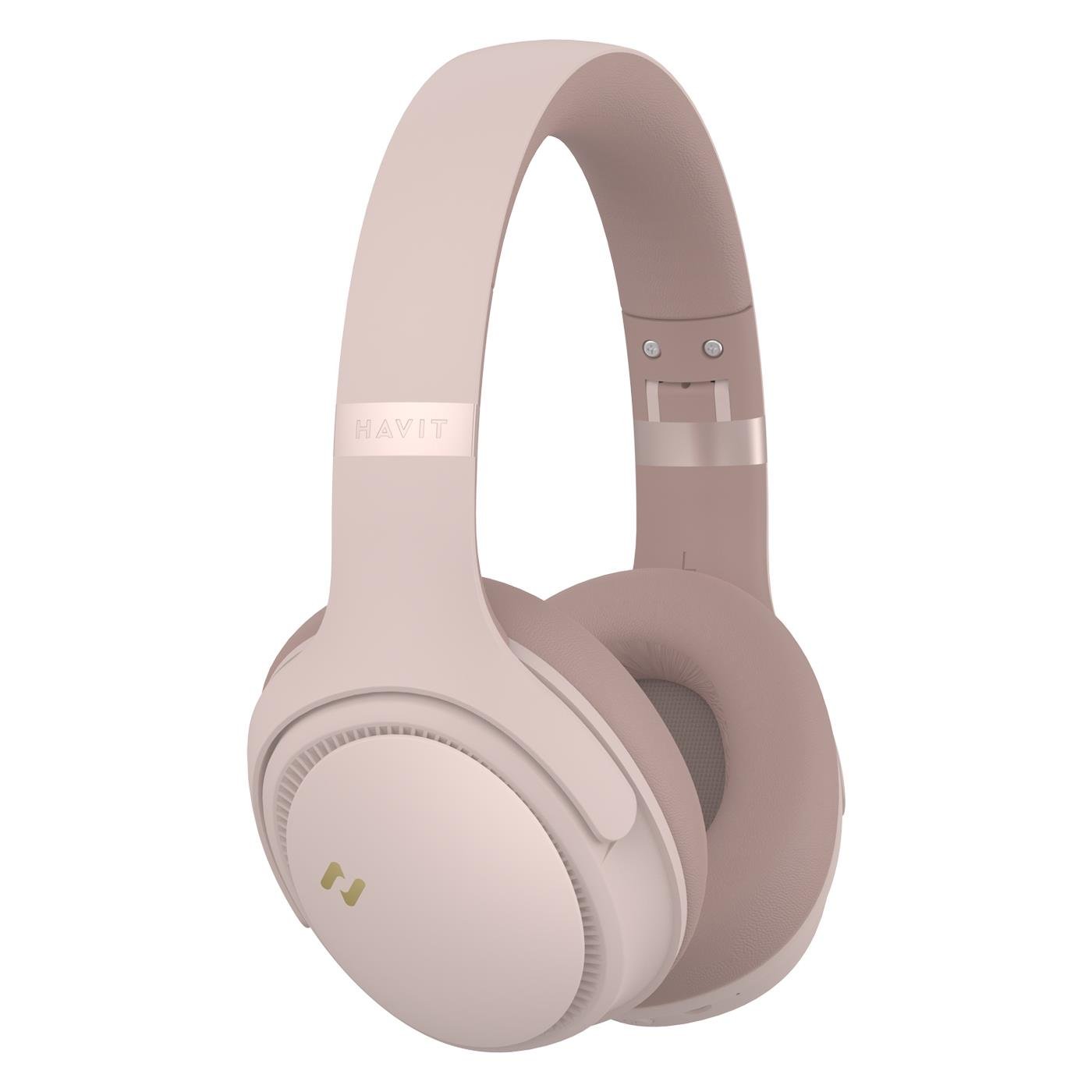 Havit H630BT PRO ANC Kulak Üstü Katlanabilir Bluetooth Kulaklık - 50 Saat Batarya Çift Cihaz Desteği - Pembe