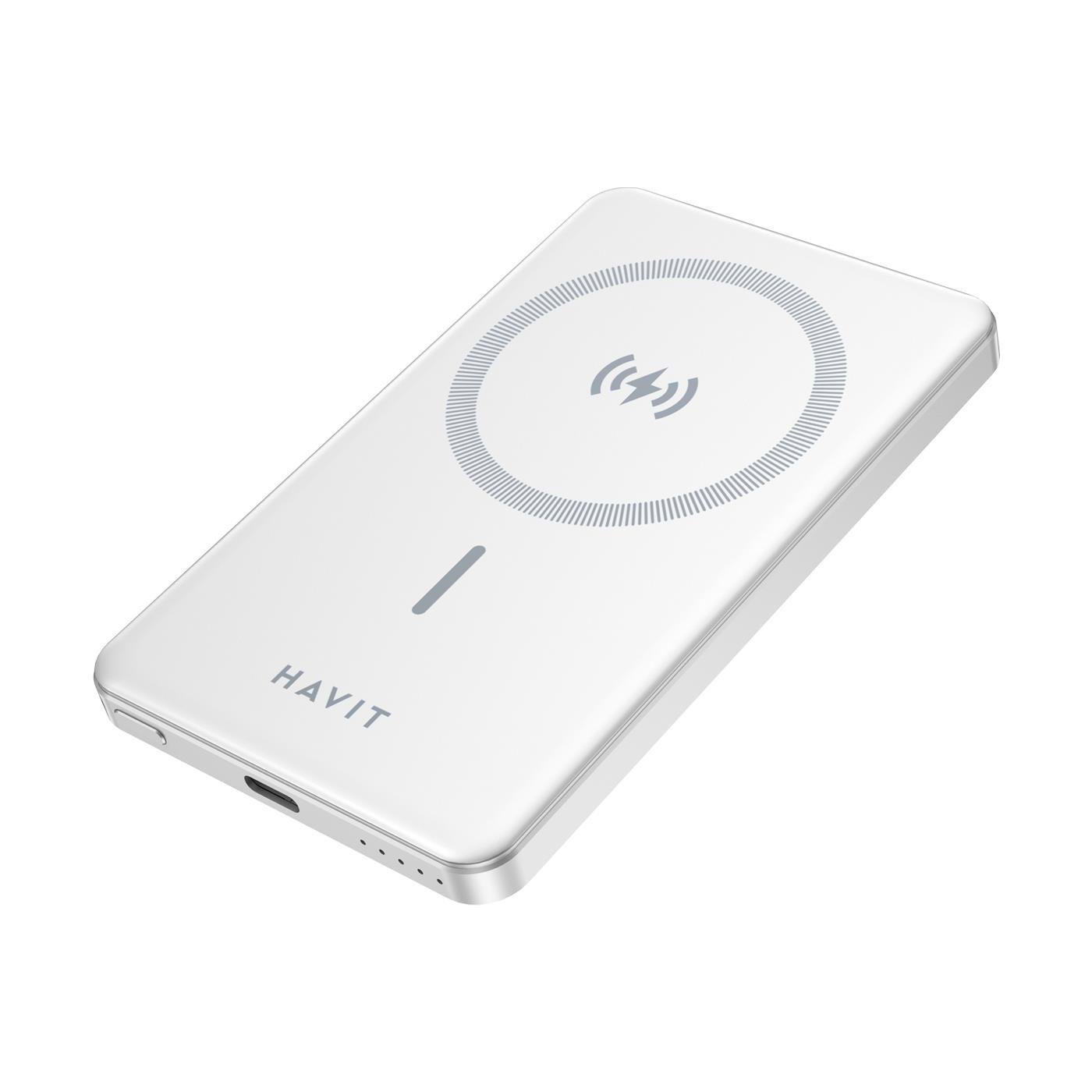 Havit PB5202 5.000mAh Magsafe Manyetik Kablosuz Powerbank Ultra Ince 20W, Iphone Uyumlu - Gri