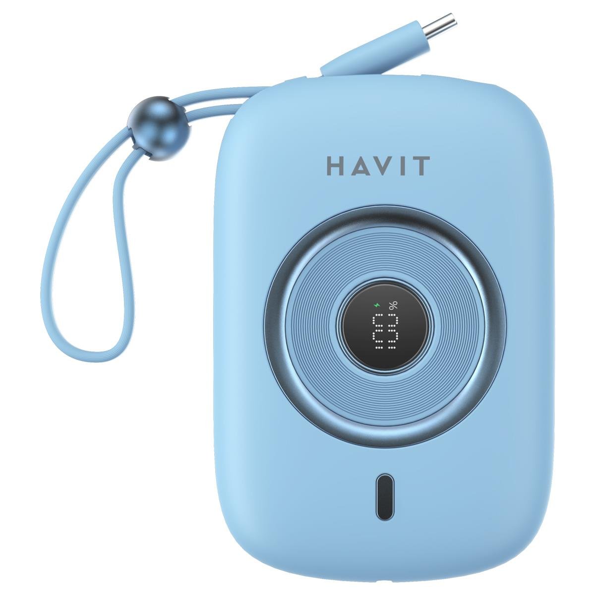 Havit PB5214 PD35W Type-C Kablo 10.000 mAh Powerbank - Mavi